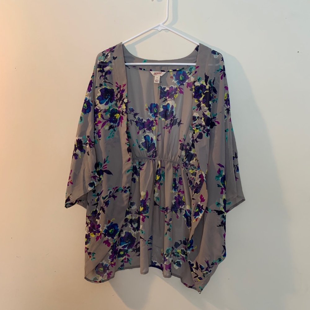 ARIZONA Floral Beach Coverup Size Medium Multicolor Travel Vacation Resortwear - Picture 2 of 9